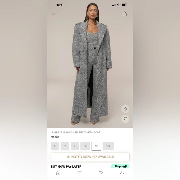 JLUXLABEL Light Gray Tweed Jumpsuit
